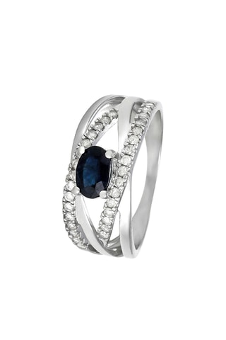 Bague Rien que Toi - Or blanc, diamants et saphir