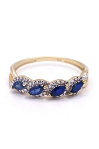 Bague Lune d'Or - Or jaune, diamants et saphirs