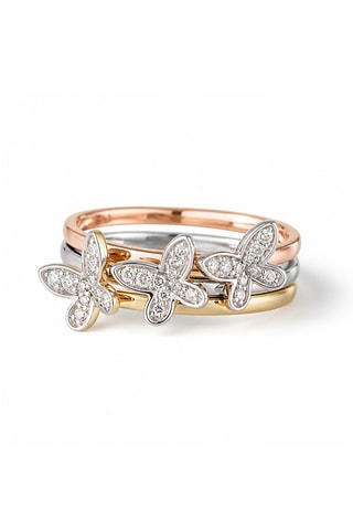 Bague Valpaiso - Or jaune, or rose et or blanc et diamants