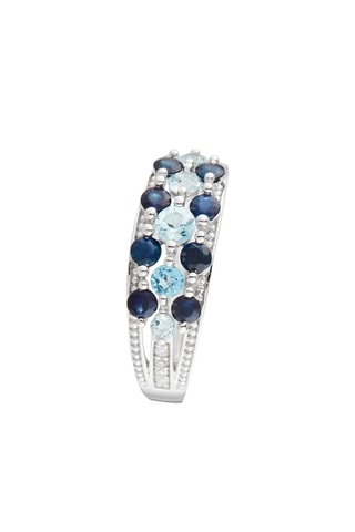 Bague Tamsui - Or blanc, diamants, saphirs et topazes