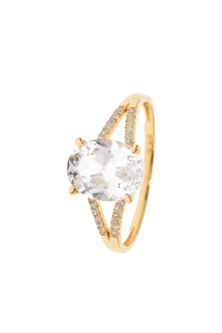 Bague Miri - Or jaune, diamants et topaze