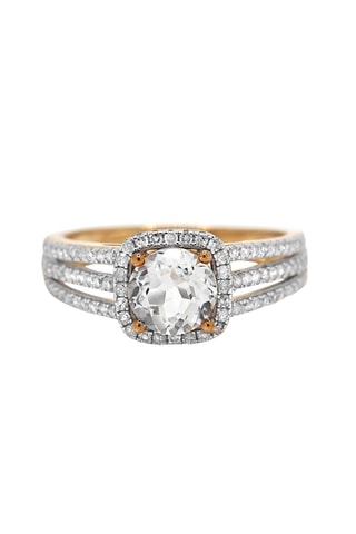 Bague Serem - Or jaune, diamants et topaze