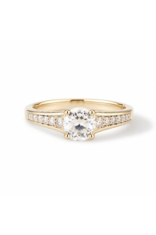 Bague Kriva - Or jaune, diamants et topaze