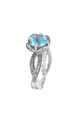 Bague Fleur de Moi - Or blanc, topaze et diamants