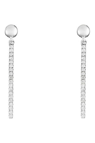 Boucles d'oreilles Pedant Velours - Or blanc et diamants