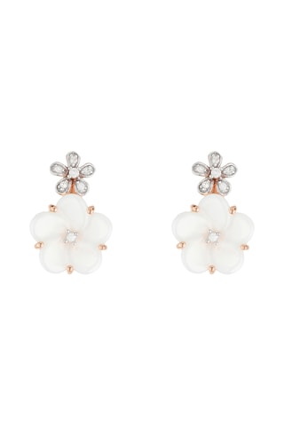 Puces Floraisons - Or rose, céramique et diamants