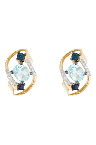 Puces Rêve Bleu - Or jaune, diamants, saphirs et topazes