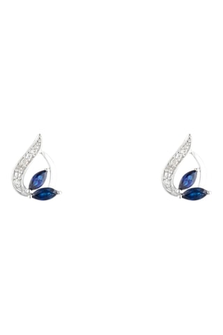 Puces Coban - Or blanc, diamants et saphirs