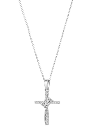 Pendentif Ma Croix - Or blanc et diamants