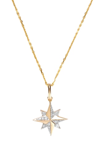 Pendentif Stellina - Or jaune et or blanc et diamants