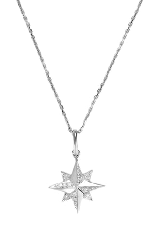 Pendentif Stellina - Or blanc et diamants