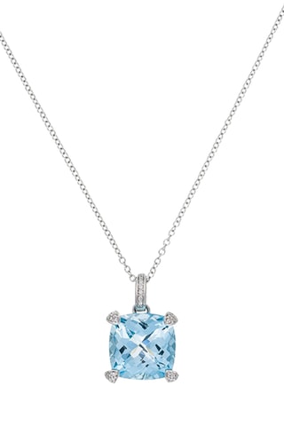 Pendentif Topaze - Or blanc et topaze