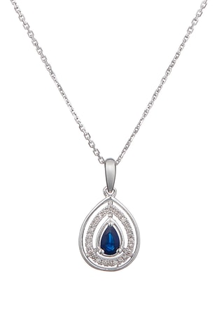 Pendentif Océane - Or blanc, diamants et saphir