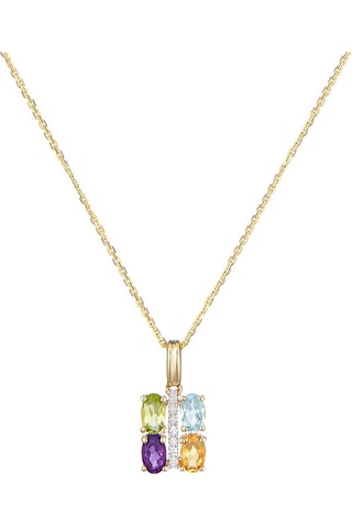 Pendentif Cayuga - Or jaune, diamants, citrine, améthyste, topaze et péridot