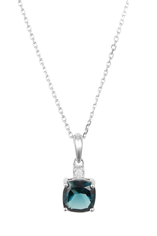Pendentif Tonga - Or blanc, diamant et topaze