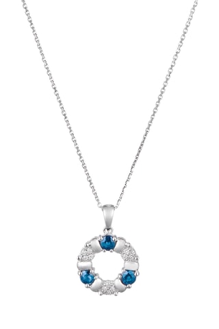 Pendentif Port Royal - Or blanc, diamants et saphirs