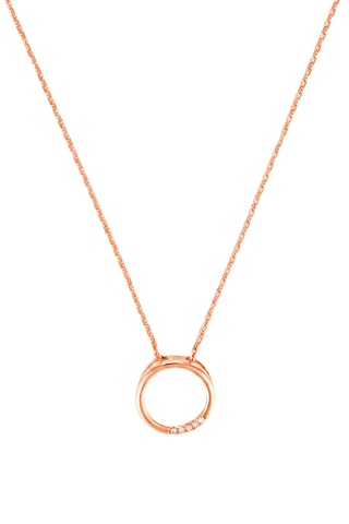 Pendentif Cercle - Or rose et diamants