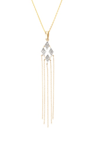 Pendentif Ambre - Or jaune et diamants