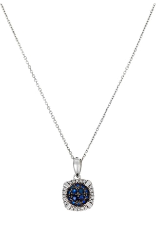 Pendentif Manado - Or blanc, diamants et saphirs