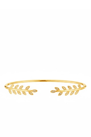 Jonc Comme une Feuille - Or jaune et diamants