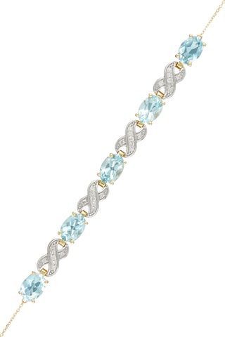 Bracelet Likasi - Or jaune, diamants et topazes