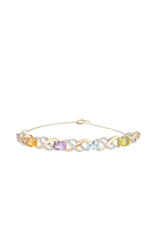 Bracelet Launceston - Or jaune, diamants, citrine, péridot, améthyste et topaze