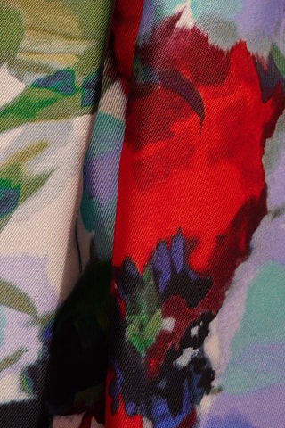 Robe midi - Écru et rouge