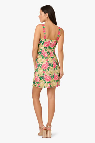 Robe droite - Rose et vert