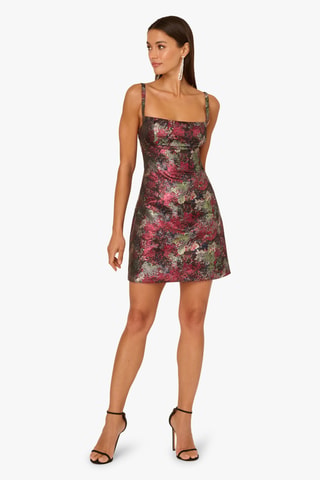 Robe droite - Noir - Rouge