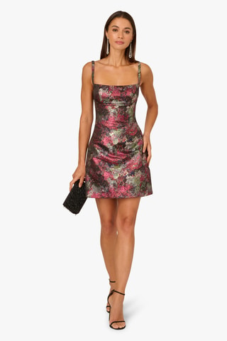 Robe droite - Noir - Rouge