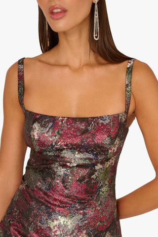 Robe droite - Noir - Rouge