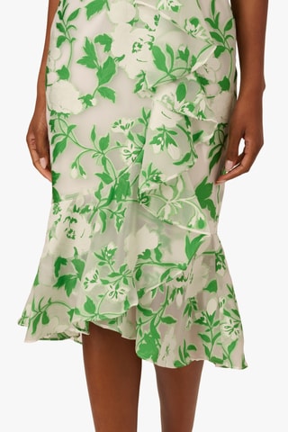 Robe midi - Vert et écru