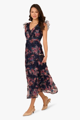 Robe volantée - Bleu marine