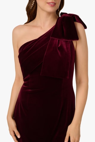 Robe asymétrique en velours - Bordeaux