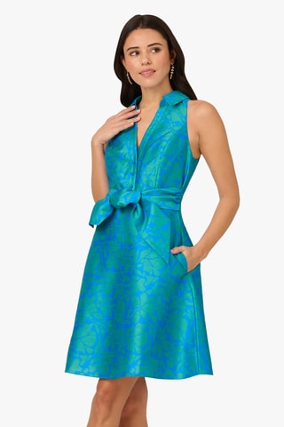 Robe trapèze - Bleu et vert