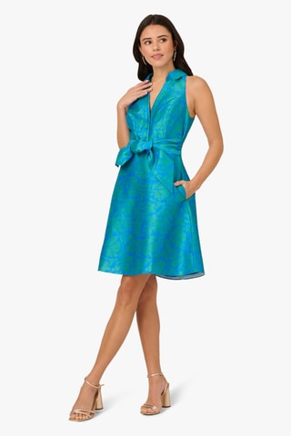Robe trapèze - Bleu et vert