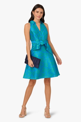 Robe trapèze - Bleu et vert