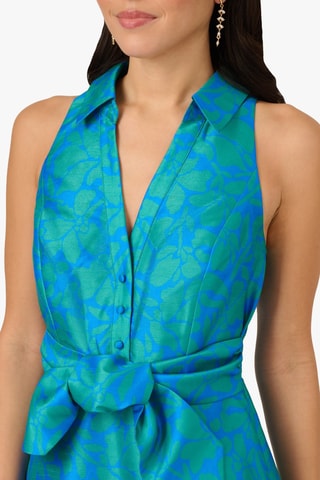 Robe trapèze - Bleu et vert
