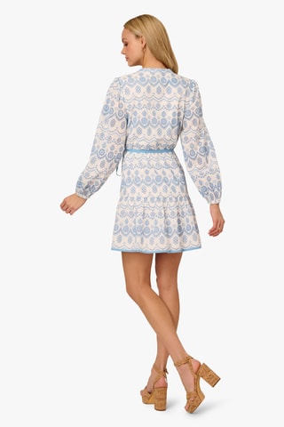 Robe patineuse - Bleu clair et écru