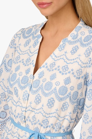 Robe patineuse - Bleu clair et écru