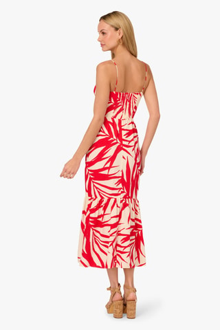 Robe midi - Rouge et écru