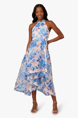 Robe midi - Bleu