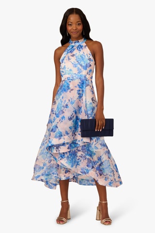 Robe midi - Bleu