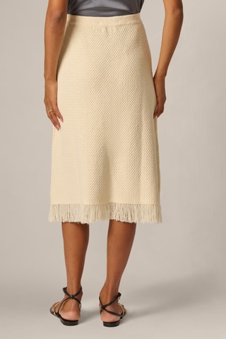 Jupe midi taille haute - Écru