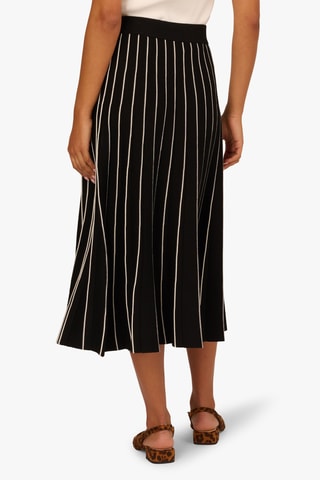 Jupe plissée taille haute - Écru et noir