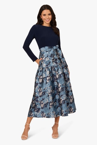 Robe midi - Bleu