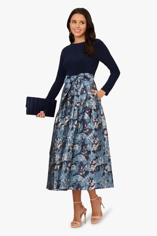 Robe midi - Bleu