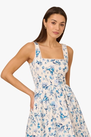 Robe boule - Bleu et écru