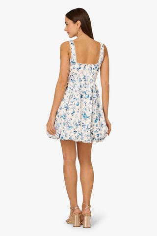 Robe boule - Bleu et écru