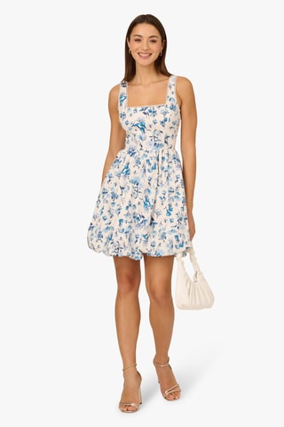 Robe boule - Bleu et écru